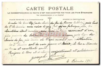 Rouen — A Cheia do Sena (27 Janeiro 1910) — C.V. 10 — Verso