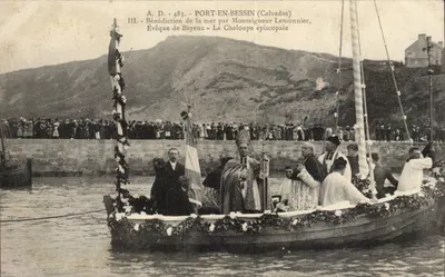 पोर्ट-एन-बेसिन (कैल्वाडोस) — समुद्र की बरकत मॉन्सिग्नेयर लेमोनियर द्वारा, बेयूक्स के बिशप — एपिस्कोपल चालूप