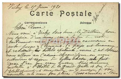 Vichy — Kąt Nowego Parku — wydawnictwo C. Geniller n°276 — Rewers