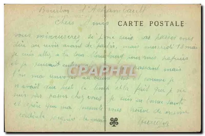 Bourbon-l'Archambault — Ruiny z 1620 — wydawca anonimowy, n° 548 — Rewers