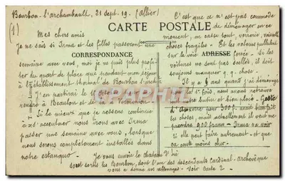 Bourbon-l'Archambault — A Quiquengrone — Castelo das Novas Galerias — Verso