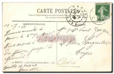 Rouen — Fontanna św. Marii — LL — Rewers