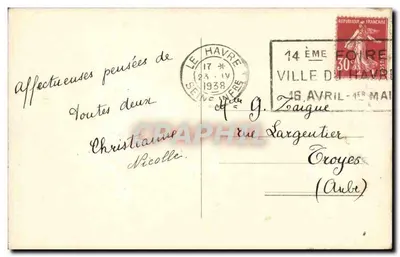 Le Havre — Efeito de ondas na Nova Dique — C.M., Le Havre, n°280 — Verso