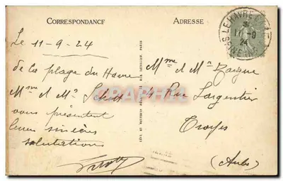 Le Havre — Vista de Sainte-Adresse — LL — Verso
