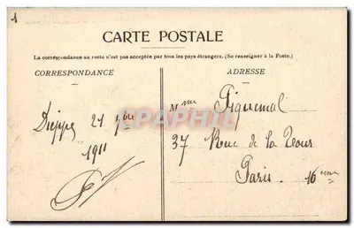 Dieppe — Kościół Najświętszej Maryi Panny z Pollet — Wydanie Galerii Pariskich — Rewers