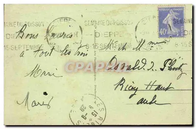 Dieppe - Un colpo di vento in mare aperto — editore sconosciuto, n° 170 — Verso