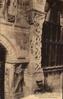 Souillac (Lot) — Igreja Abbatial, lado sul do pilar romano, estilo romano-byzantino (século XII)