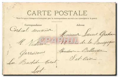 Cahors - Ruínas do Convento dos Jacobinos — J. Girma, editor, n°13 — Verso