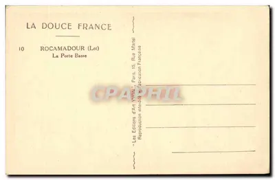 Rocamadour (Lot) — La Porte Basse — Wydawnictwo Sztuki Yvon, Paryż — Rewers