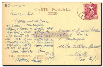 Rocamadour — Widok z daleka — wydawca nr 234 — Rewers