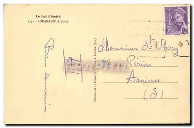 Rocamadour — panoramiczny widok wioski na wzgórzu — Le Lot illustré, nr 1571 — Rewers