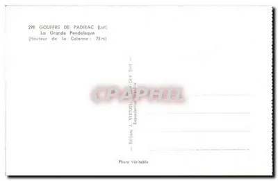 Gouffre de Padirac (Lot) — La Grande Pendeloque — Éditions J. Vertuel — Rewers