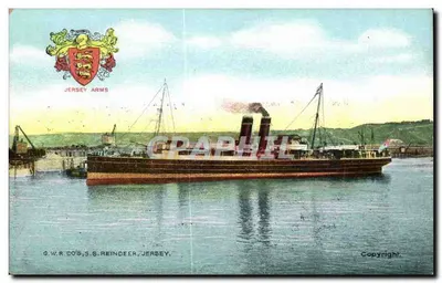 S.S. Reindeer at Jersey — G.W.R. Co's — unknown publisher, series number not visible