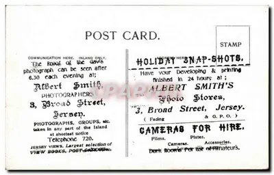 S.S. Reindeer at Jersey — G.W.R. Co's — unknown publisher, series number not visible — Back