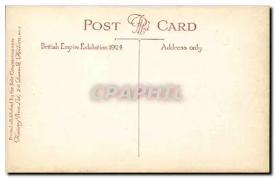 Kanada z powietrza — Wystawa Imperium Brytyjskiego 1924 — Sprzedawana przez wyłącznych koncesjonariuszy — Rewers