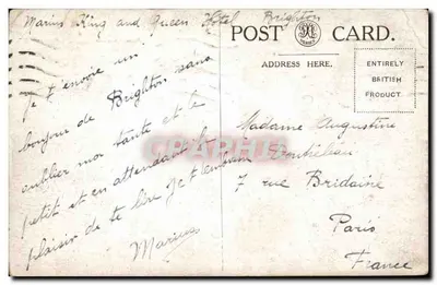 Brighton visto do mar — Marius King and Queen Hotel — editor M.C. Series — Verso
