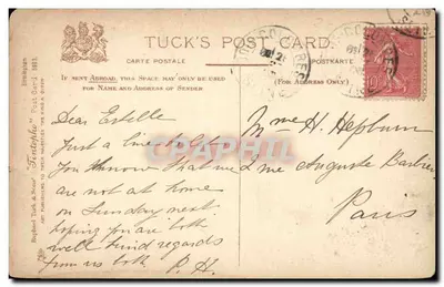 Birmingham. Szkoła Sztuki — widok z zewnątrz — Tuck's Post Card n°5893 — Rewers