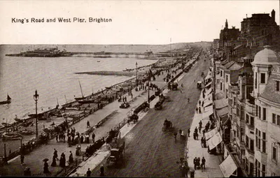 King's Road and West Pier, Brighton — vista panorâmica — Valentine's Series