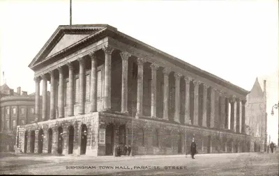 Birmingham Town Hall, Paradise Street — editor E.T.W. Dennis & Sons, Ltd., Londres