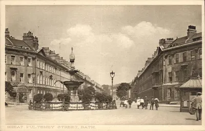 Great Pulteney Street, Bath — vista da fonte — editor não identificado, n° de série 7592
