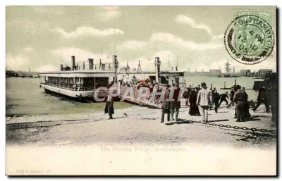 O Pont Flutuante, Southampton — vista do cais e do navio — F.G.O. Bluestet, n° 817