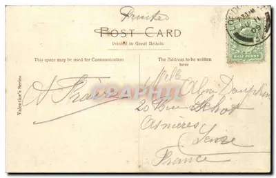 Westminster Abbey, Londyn — widok fasady i wieży — seria Valentine's — Rewers