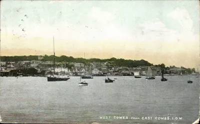 West Cowes visto de East Cowes — I.O.W. — editor 'The National' série