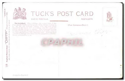 Londres. A Guildhall — Tuck's Post Card n° 7822 — Verso