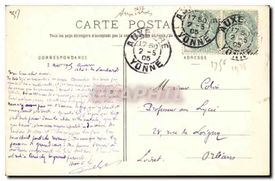 Auxerre - Place Montbrun i Katedra Świętego Germain — Cliché J. D. A. Sens — Rewers