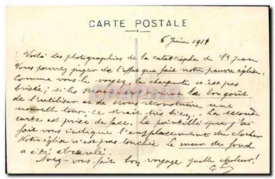 Troyes — Zniszczenie kościoła św. Jana (XIV wiek) i dzwonnicy, noc z 23 na 24 maja 1911 — Rewers