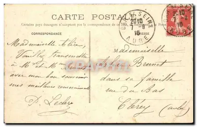 Bar-sur-Seine — Rue Gambetta — Cliché A. Pèrry, Jules Doussot, uitgever — Achterkant