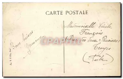 Bar-sur-Seine (Aube) — Castelo Trumet de Fontarce — F. Brunclair, editor, Troyes — Verso