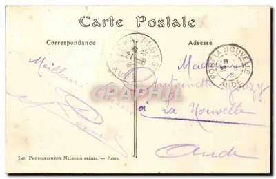 Chavanges (Aube) — Calle del Bosque y Gendarmería — Imp. Fotográfica Neurdein Hermanos, París — Reverso