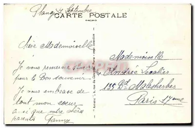 Os Parterres do Castelo — Plancy — Petit, edição 12 30 — Verso