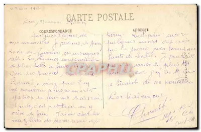 Troyes — Panorama tirado da Madeleine em direção à Caixa de Economia e Lycée — LL. — Verso