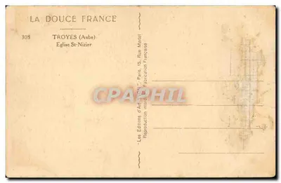 Kościół św. Niziera — TROYES (Aube) — Les Éditions d'Art Yvon, Paris — Rewers