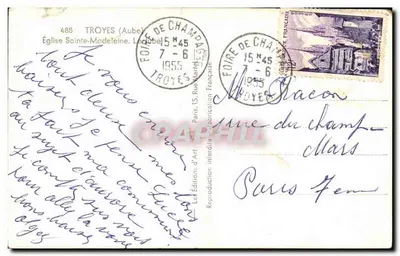 Wnętrze kościoła św. Madeleine w Troyes — widok chóru i trybuny — Yvory — Rewers