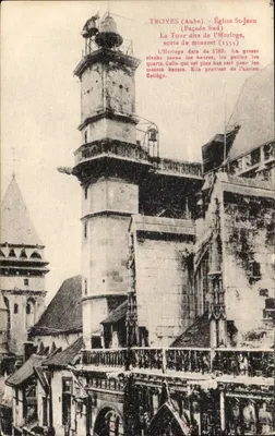 Troyes (Aube) - Église St-Jean (Façade Sud) - La Tour dite de l'Horloge