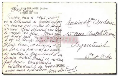 TACINE — Hotel de Ville — Uitgever Mignon — Achterkant