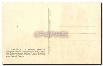 Catedral Santa Cruz de Orleans — Monumento Histórico — Edição Voge — Verso
