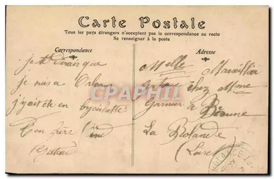 Olivet — Castelo de Beauvoir — Editor desconhecido, n° 424 — Verso