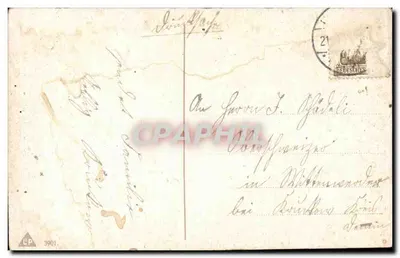 Trois hommes avec des fleurs — souhait de joyeux anniversaire — éditeur LP, n° 3901 — Verso