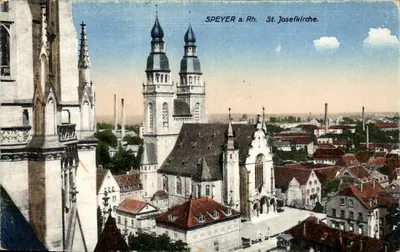SPEYER a. Rh. — Igreja de São José — vista panorâmica — editor Rüttersdorfer