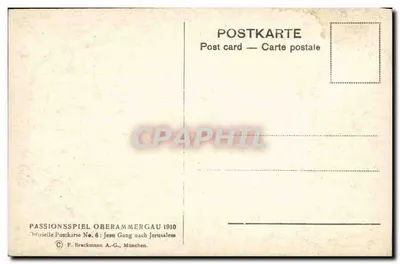 Jezus idący w kierunku Jerozolimy — Passionsspiel w Oberammergau 1910 — F. Brackmann A.-G., Monachium — Rewers