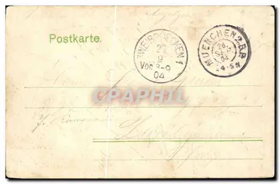 München. Isarquai mit Isarlust. — Wydawca: Verlag von J. P. K. Pressen, nr 6242 — Rewers