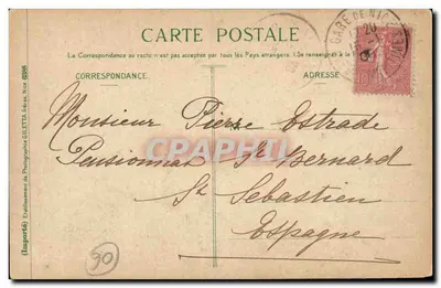 Nice Bilhete postal antigo Casino municipal Place Massena — Verso