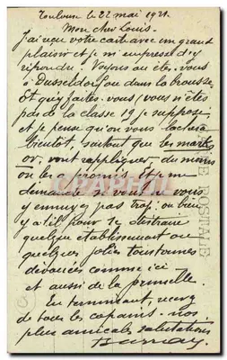 Carnaval de Nice 1921 — Wóz S.M. Karnawał XLIII — L.L. — Rewers