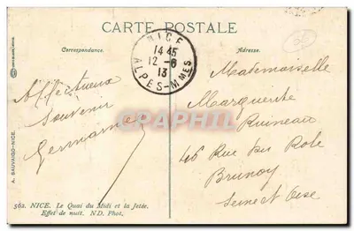 Nice — Quai du Midi i Przystań. Efekt nocy. ND. Fot. — Rewers