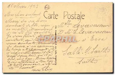 NICE - Vista geral através dos oliveiros — Papelaria Aymé, An de la Victoire, Nice — Verso