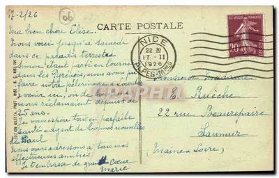 Les Lacets du Col de Braus (R.-M.) — Trasa do Nicei we Francji — wydawnictwo Giletta, nr 3668 — Rewers
